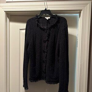 Talbots XL Wool Blend  Fringe Cardigan Jacket‎